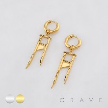 PAIR OF CHIC GUILLOTINE PUNK GOTHIC 316L SURGICAL STEEL EARRING